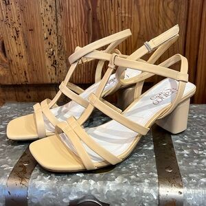 FRANCO SARTO Beige Laina Dress Heeled Sandals